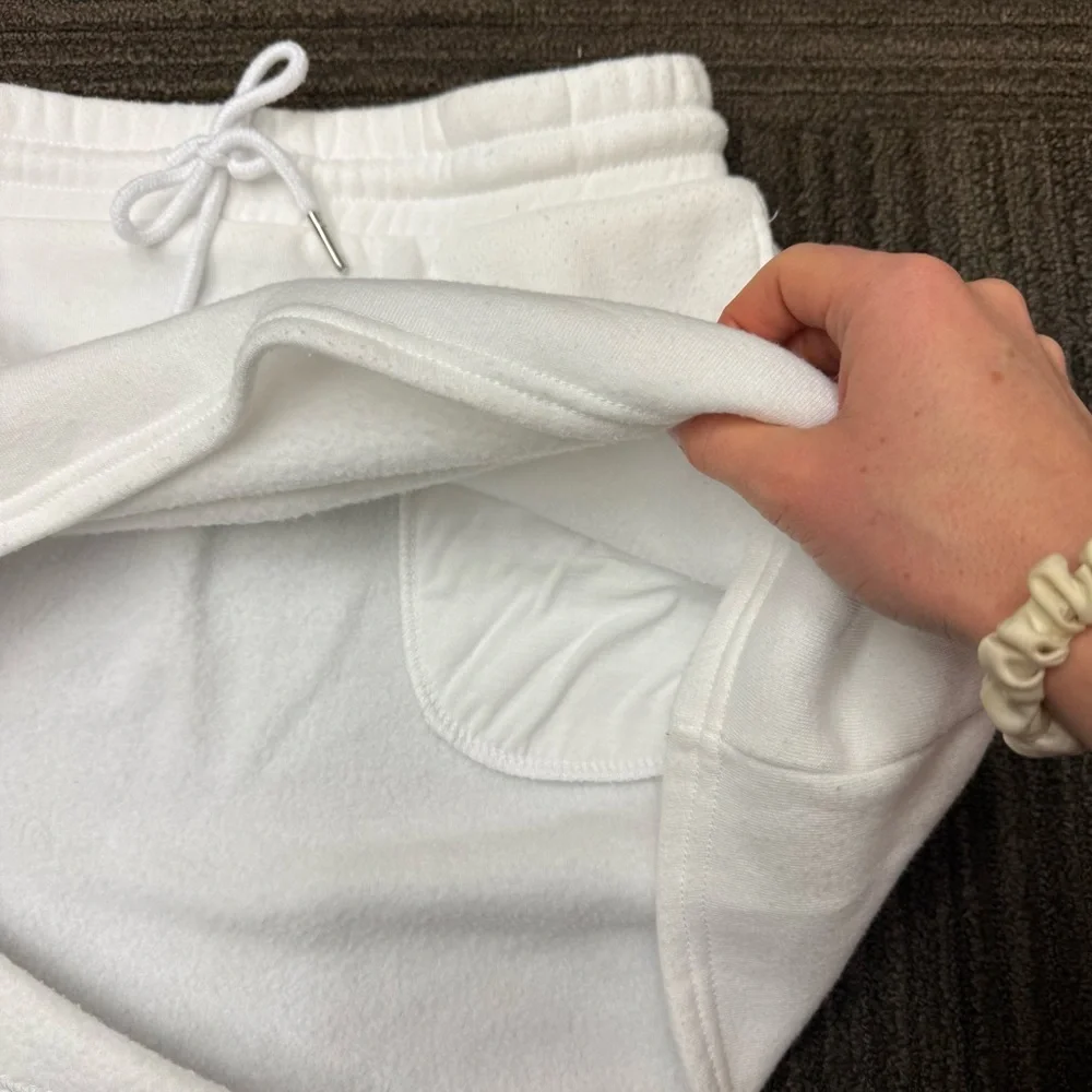 Love Streak White Drawstring Sweatshirt Like Fleece Skirt Pockets Summer Coverup